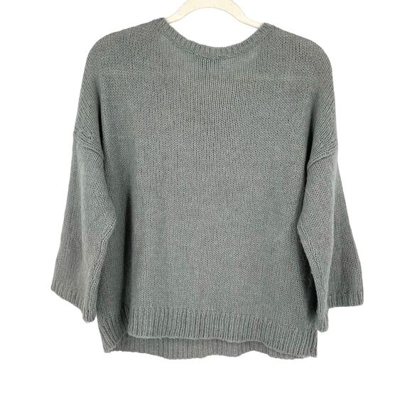 Ann Taylor Wool Blend Knit Sweater Gray Black Rhinestones Size Small - Picture 3 of 7